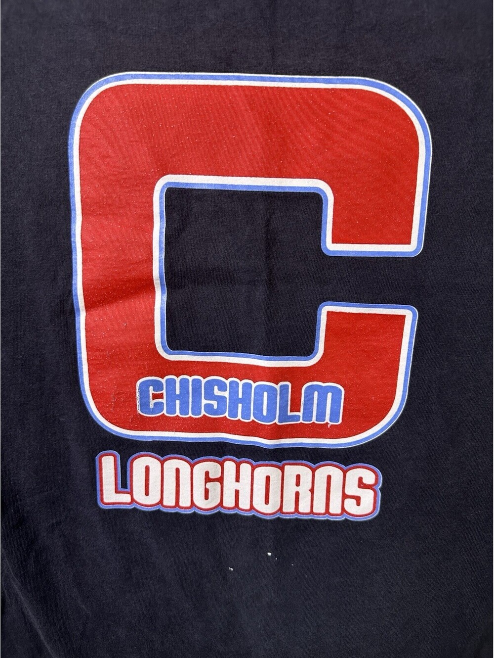Y2K Chisholm Longhorns T Shirt Mens Large Black Hanes School Graphic Tee 2000s